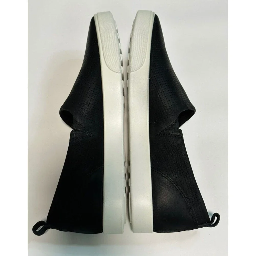 Women's ECCO Gillian Slip On Black Leather Comfort Shoes Sz 10/41 Flat Loafers - Picture 5 of 10